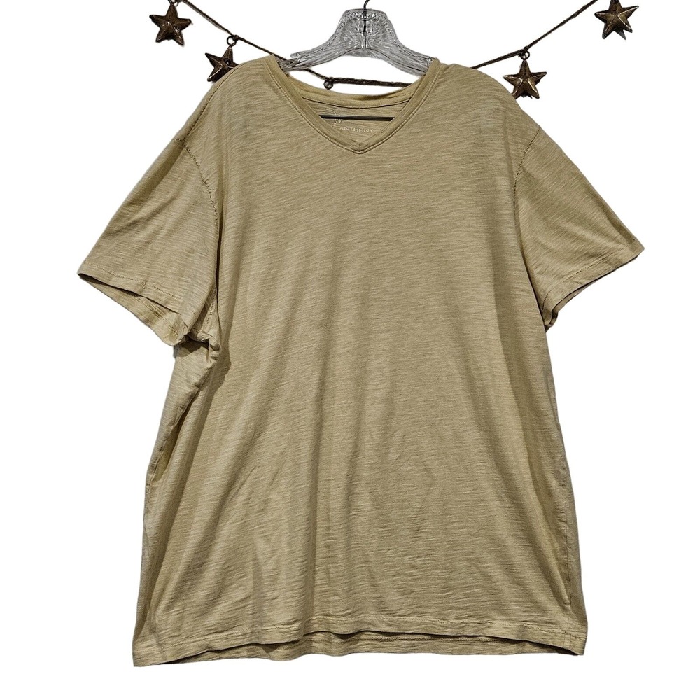 Marc Anthony Yellow 100% Cotton Vneck Classic Tshirt Size XXLarge